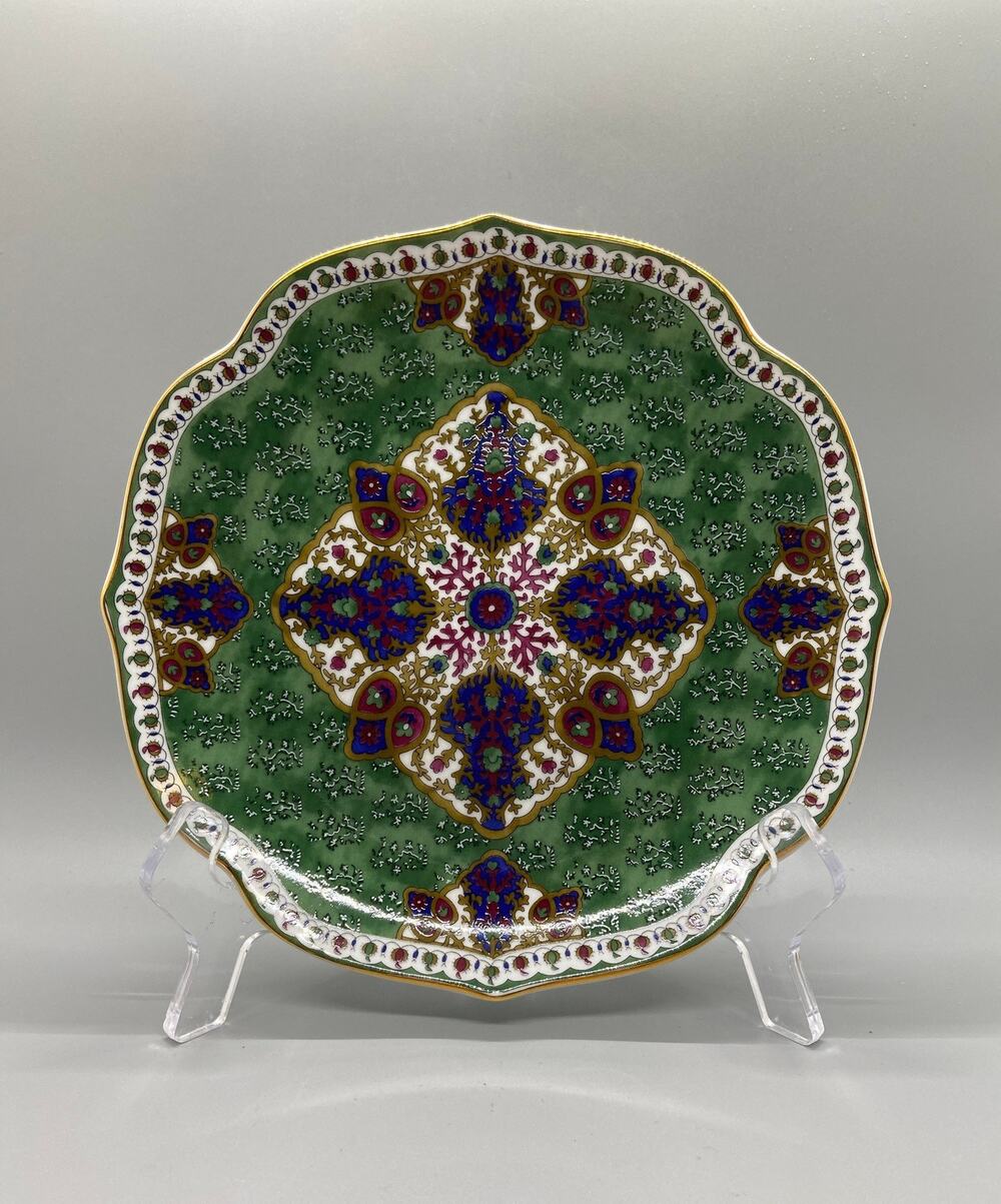 Pair Vintage Samarkand Takahashi San Fransisco Hand Decorated Decorative Plates